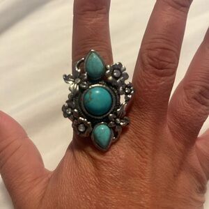 Turquoise Floral Ring